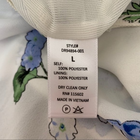 Lush White Blue Floral Side Slit Maxi Dress Large - Picture 4 of 6